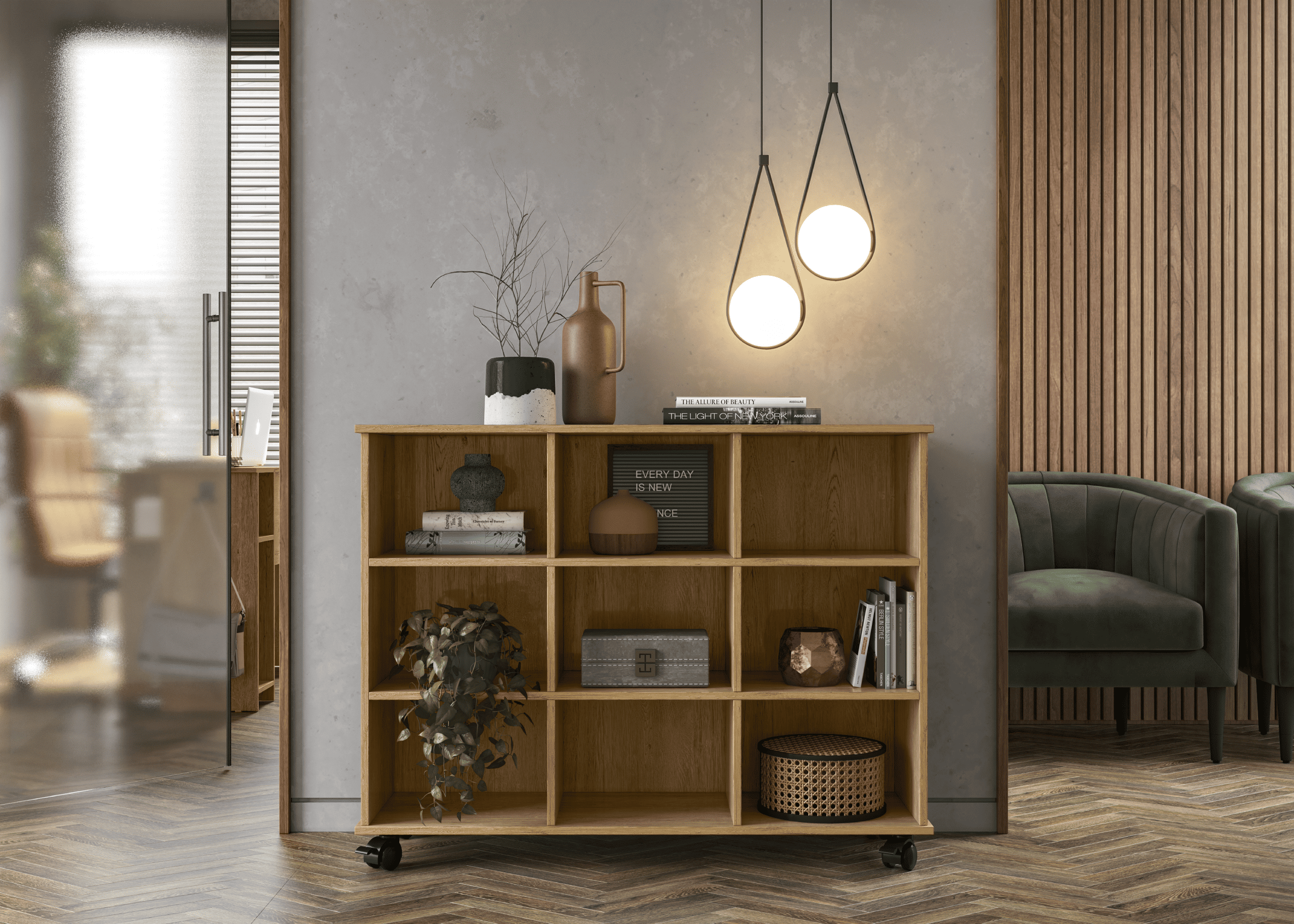 Qmovi - Nicho Organizador - Freijó - Sem Gavetas - Ambiente