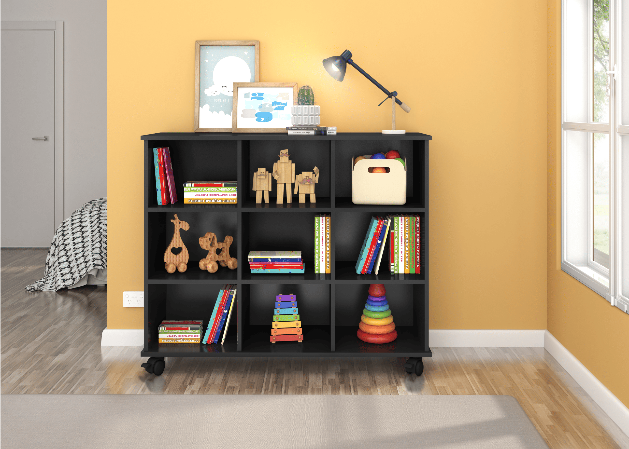 Qmovi - Nicho Organizador - Preto Fosco - Sem Gavetas - Ambiente