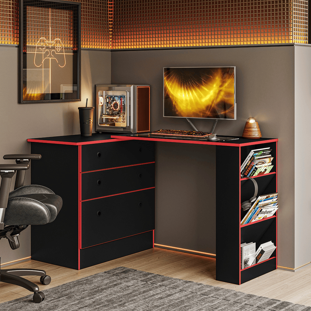 4840 - Ambiente - Preto e Vermelho