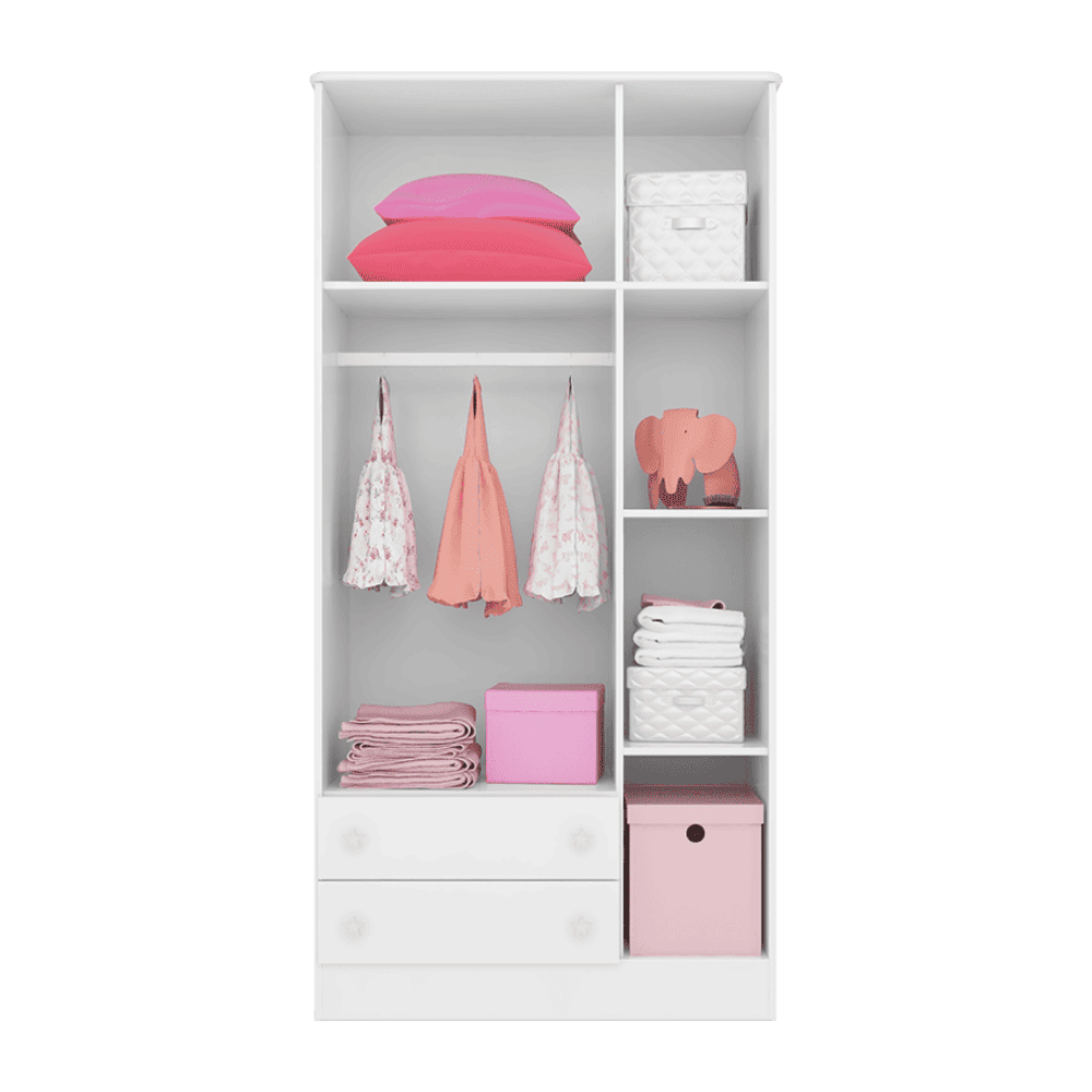 2617 | Guarda Roupa 03 Portas E 02 Gavetas Linha Doce Sonho