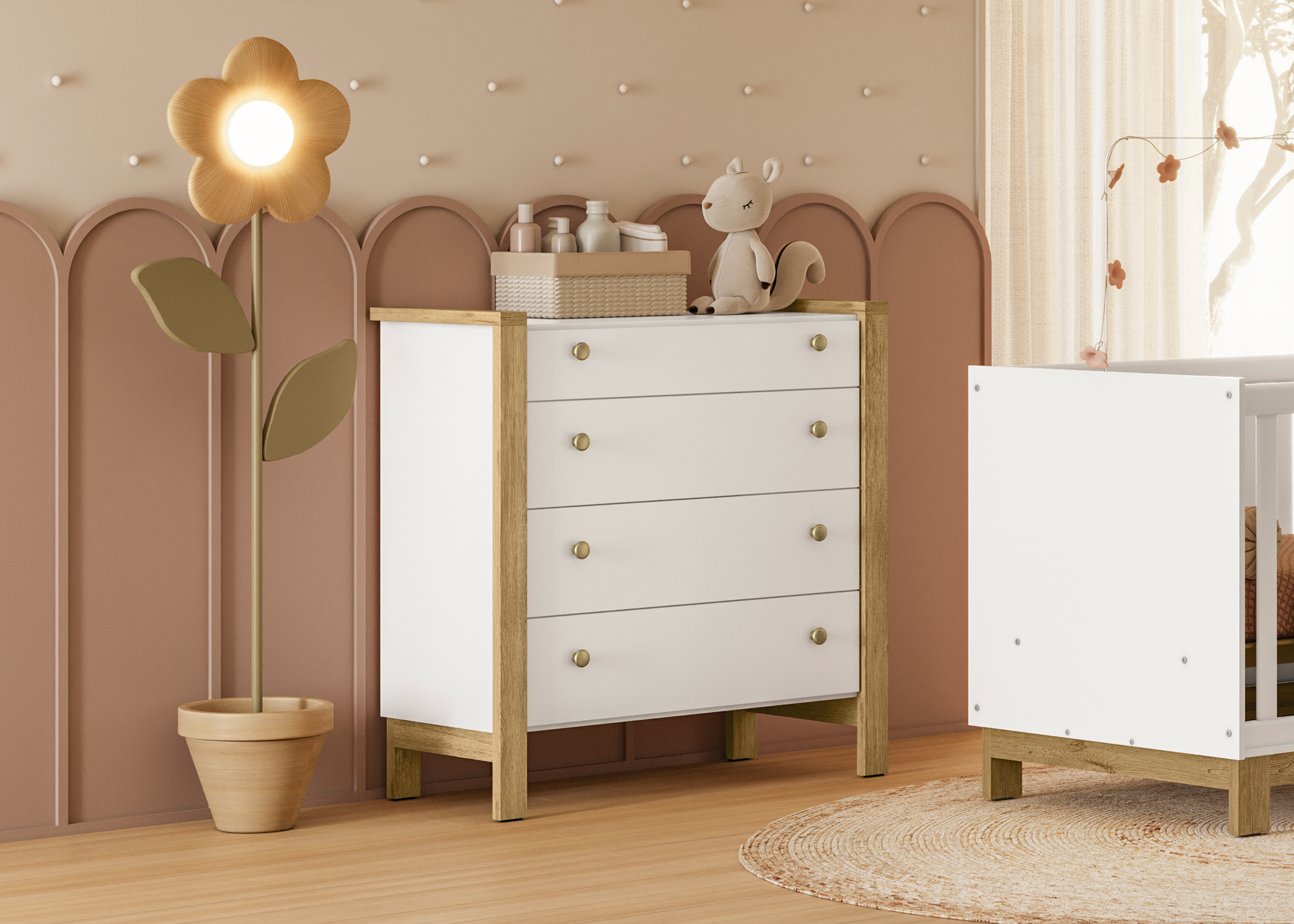 Cômoda 4 Gavetas - Ambiente Branco