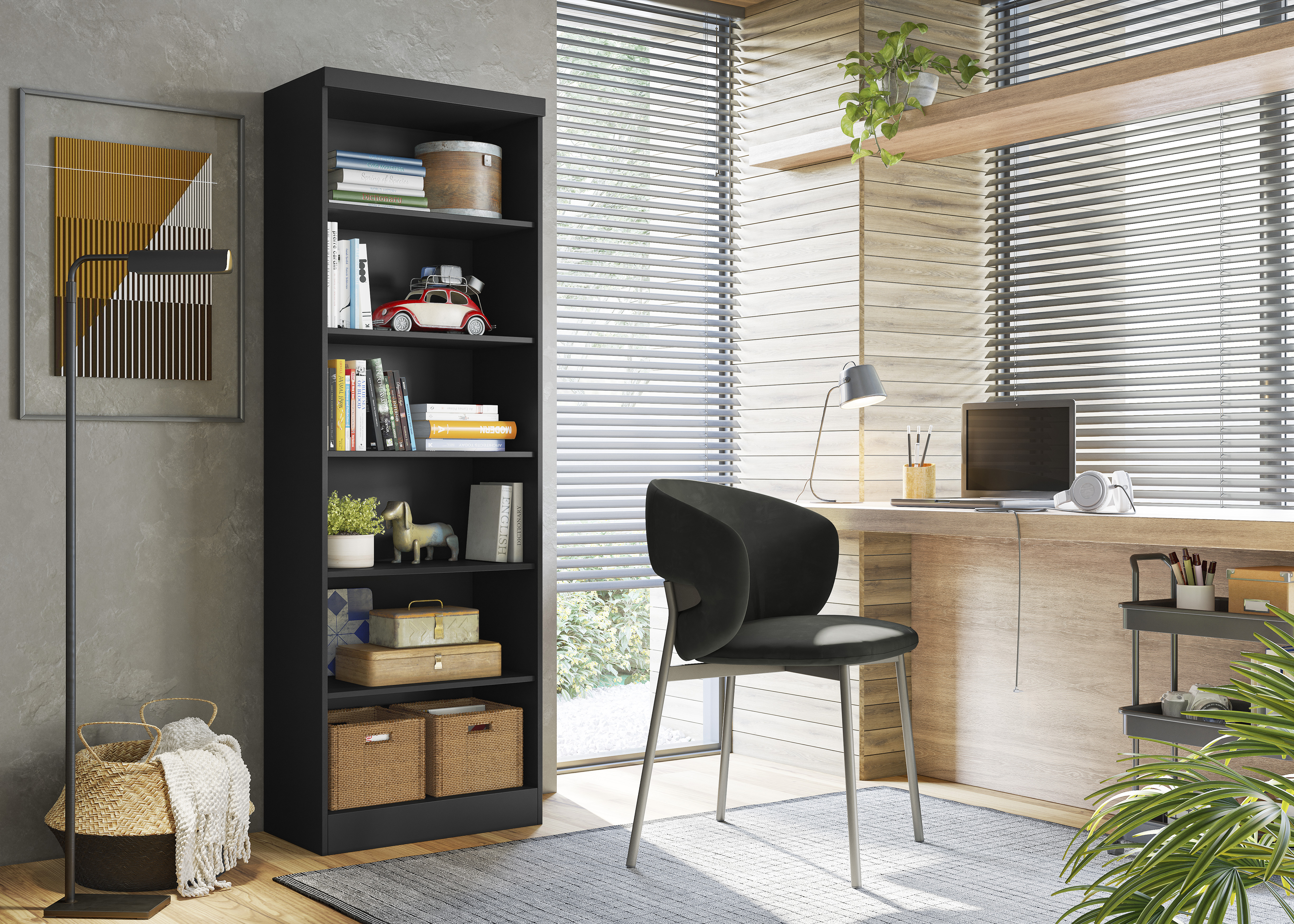 Qmovi - Livreiro 1404 - Preto - Ambiente