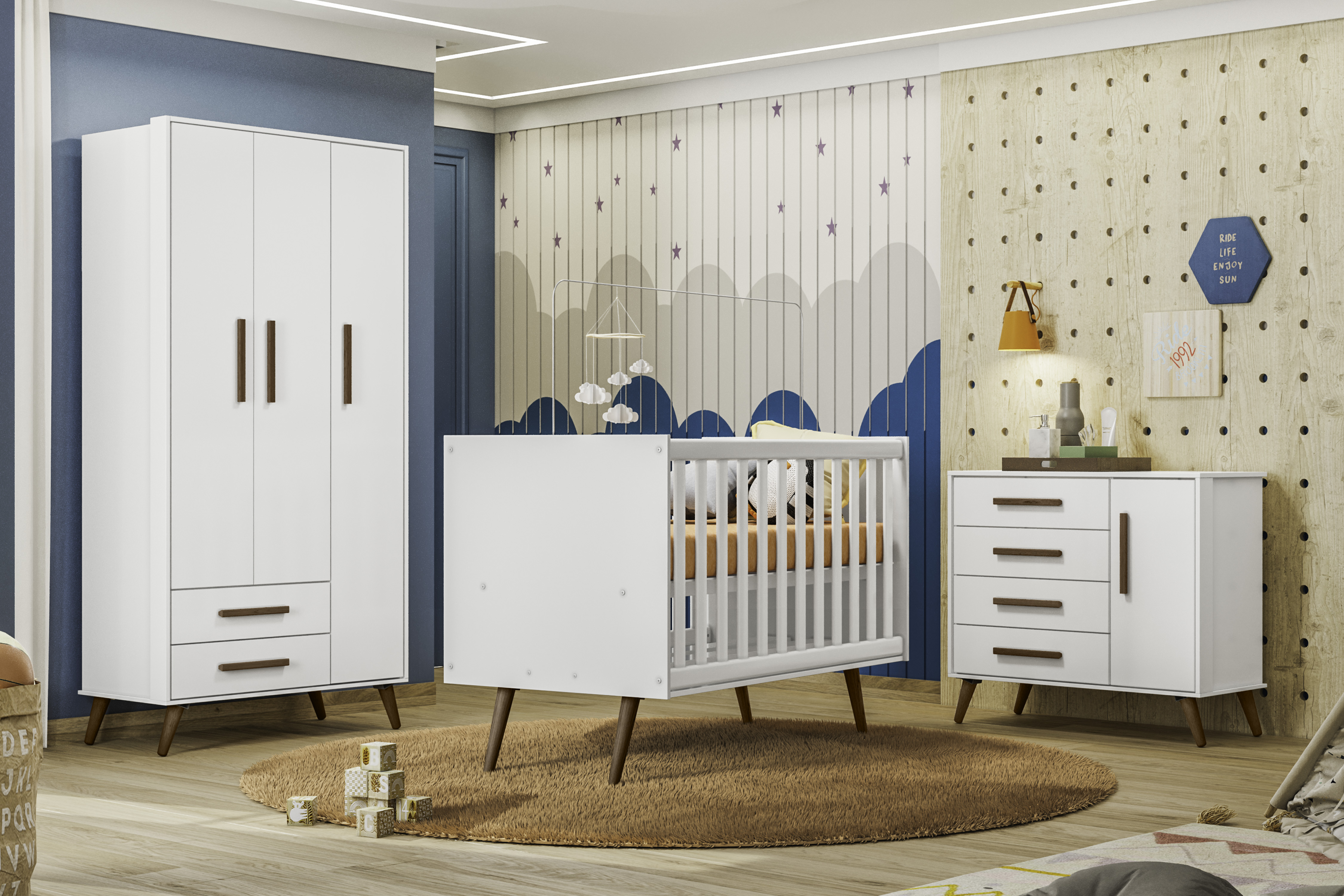 Qmovi - Q Encanto Retro - GR 3830 - Comoda 3825 - Berco 3820 - Branco - Ambiente