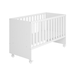 3540 - Berço Reto com Rodízio Doce Sonho - Branco