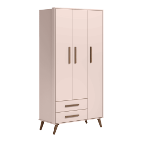 3830 - Guarda Roupa 3 Portas e 2 Gavetas - Rosa