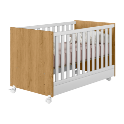 Qmovi - Berço 1344 - Freijó e Branco